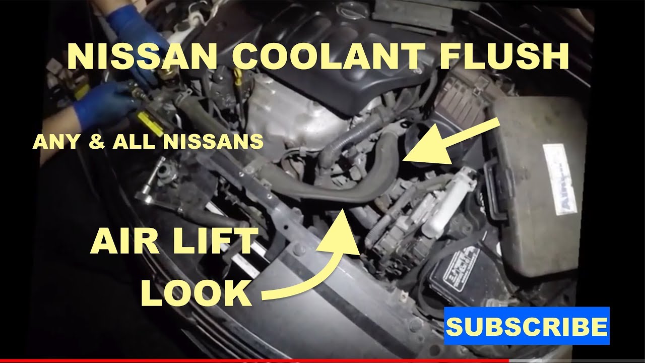 How to flush coolant on 2009 Nissan Altima & Using Air Lift Tool