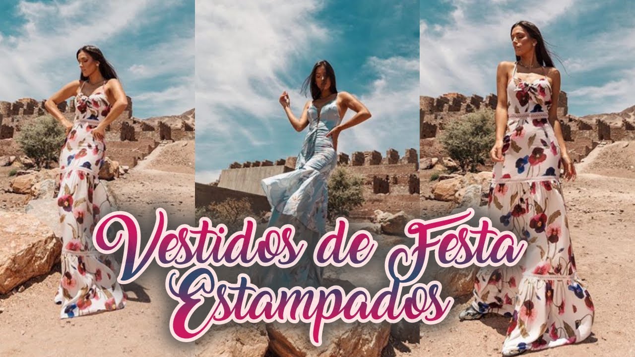 VESTIDOS ESTAMPADOS  DE FESTA PARA 2019/2020 | por Véu de Noiva