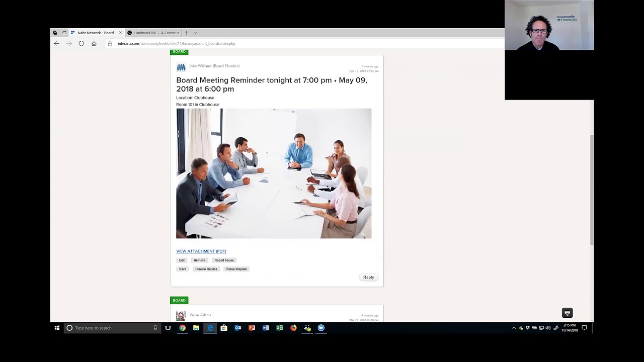 Condo or HOA Community Websites - Nabr Network - Board Communication Tools - (Caliber Software)