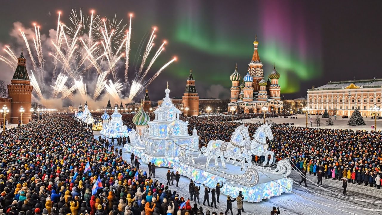 Moscow Diamond Ice Festival 2026 🇷🇺 | Massive Crystal Floats (4K)