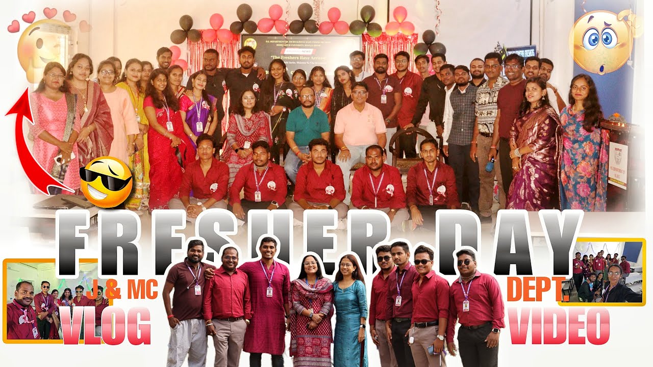 Fresher Day ⭐️🍾 Celebration | Department of  j & mc Berhampur University |   Welcome Day Vlog Video