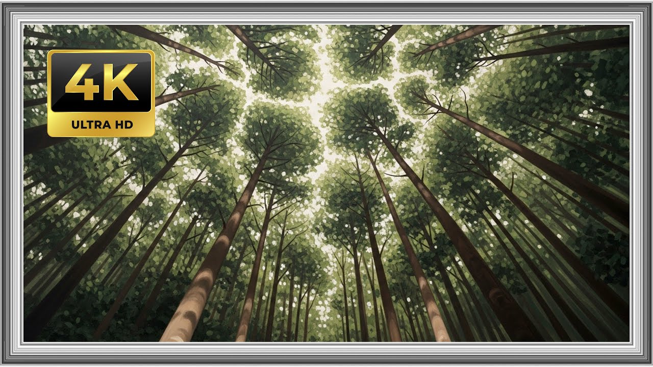 Forest Canopy in Diffused Light | Calm Luxury TV Wallpaper Art