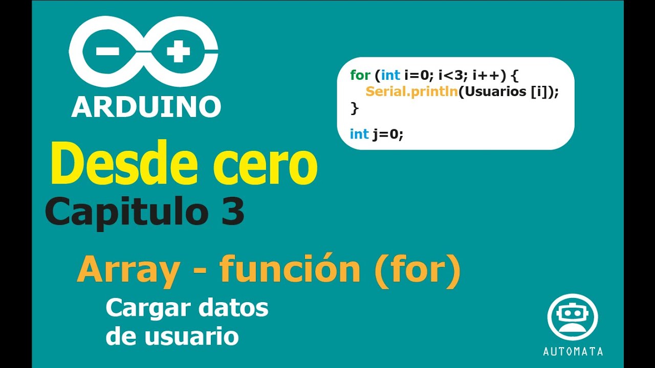Arduino desde Cero, Capitulo 3, Array y función For