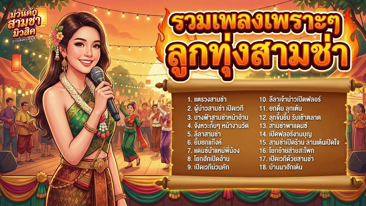 รวมเพลงเพราะๆ ลูกทุ่งจังหวะสามช่า เพลงลูกทุ่งเปิดงาน สนุกม่วนทั้งคืน ฟังต่อเนื่อง ไม่มีโฆษณาคั่นบ่อย