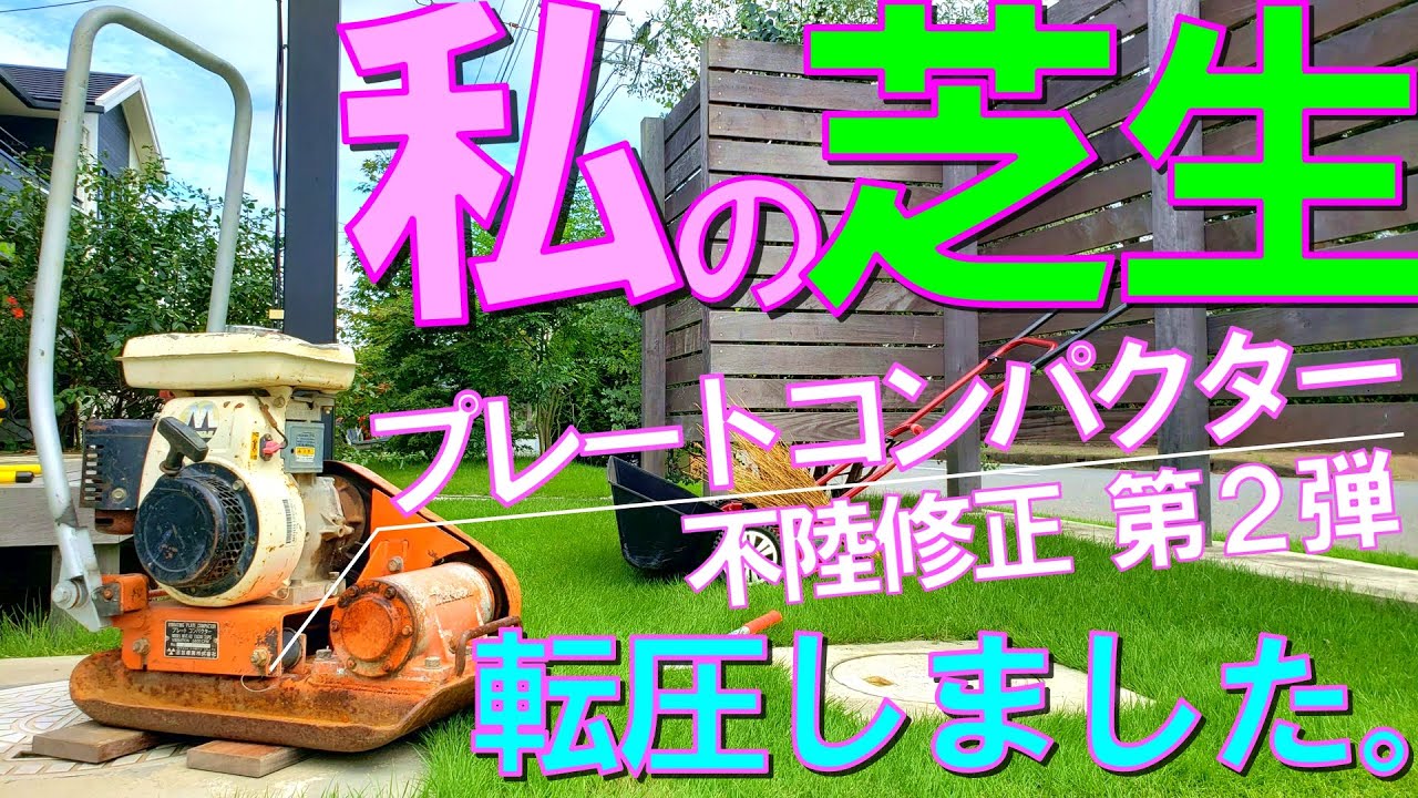 【芝生の転圧・不陸修正の第２弾】土木工事のプレートコンパクターを使うと床土はどうなるの？芝生を剥がして確認しました。