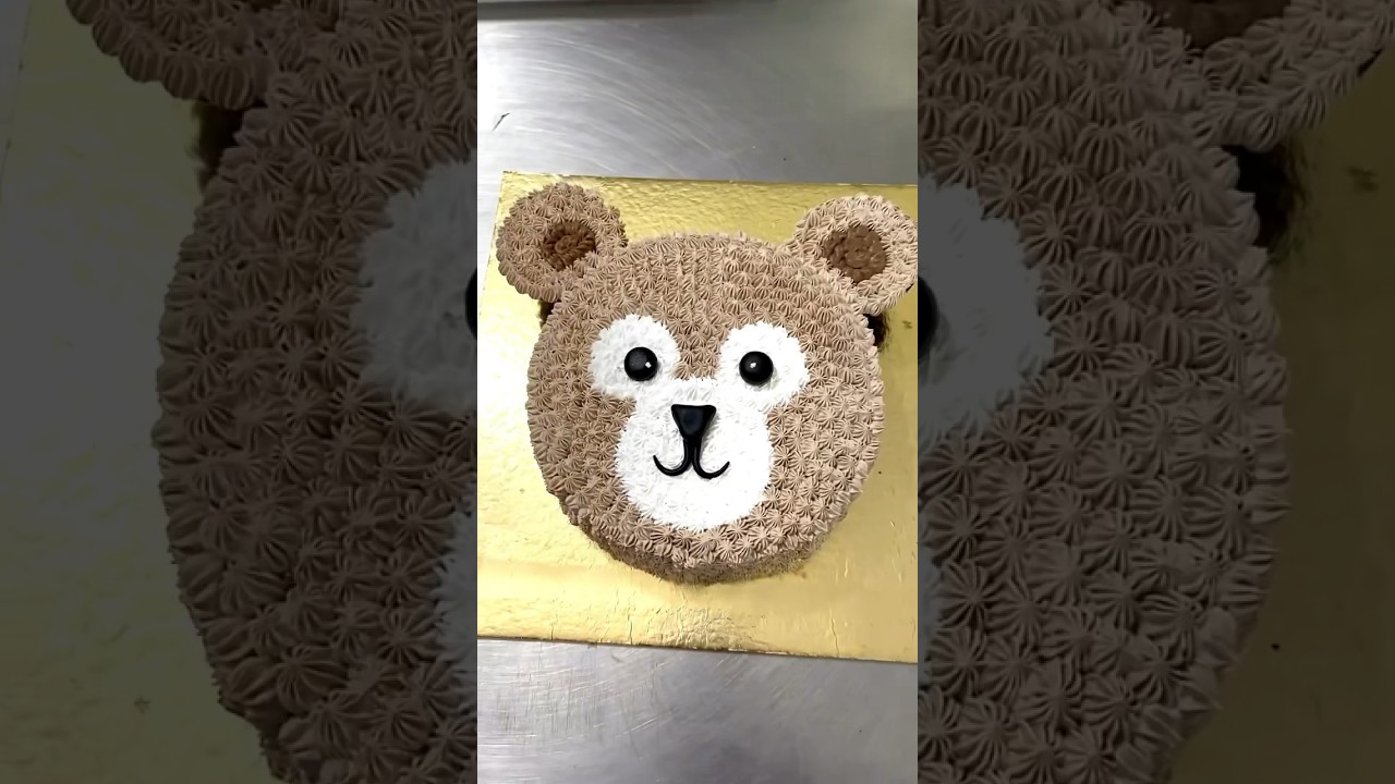 full chocolate 🍫 cake ko customer ne banwaya teddy bear design ￼🤩 #teddybear #cakes #viral #shorts