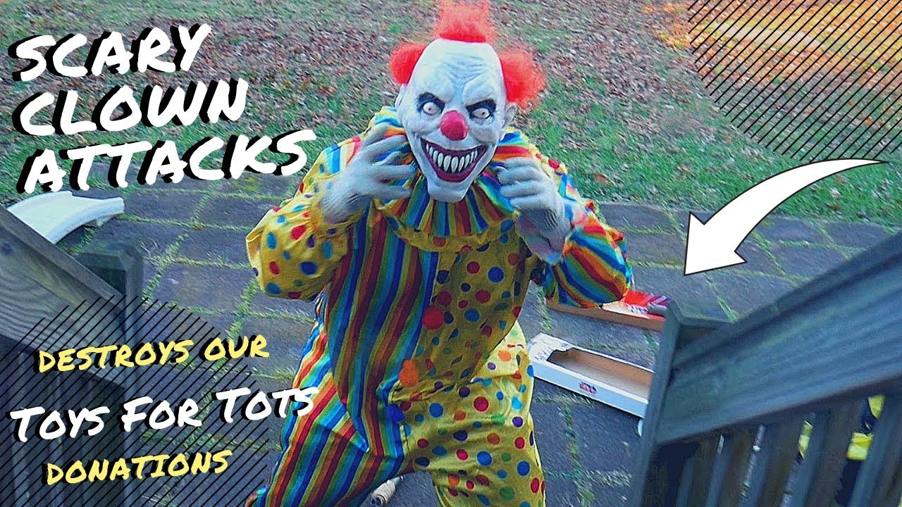 Scary Clown Destroys our Toys For Tots Donations!