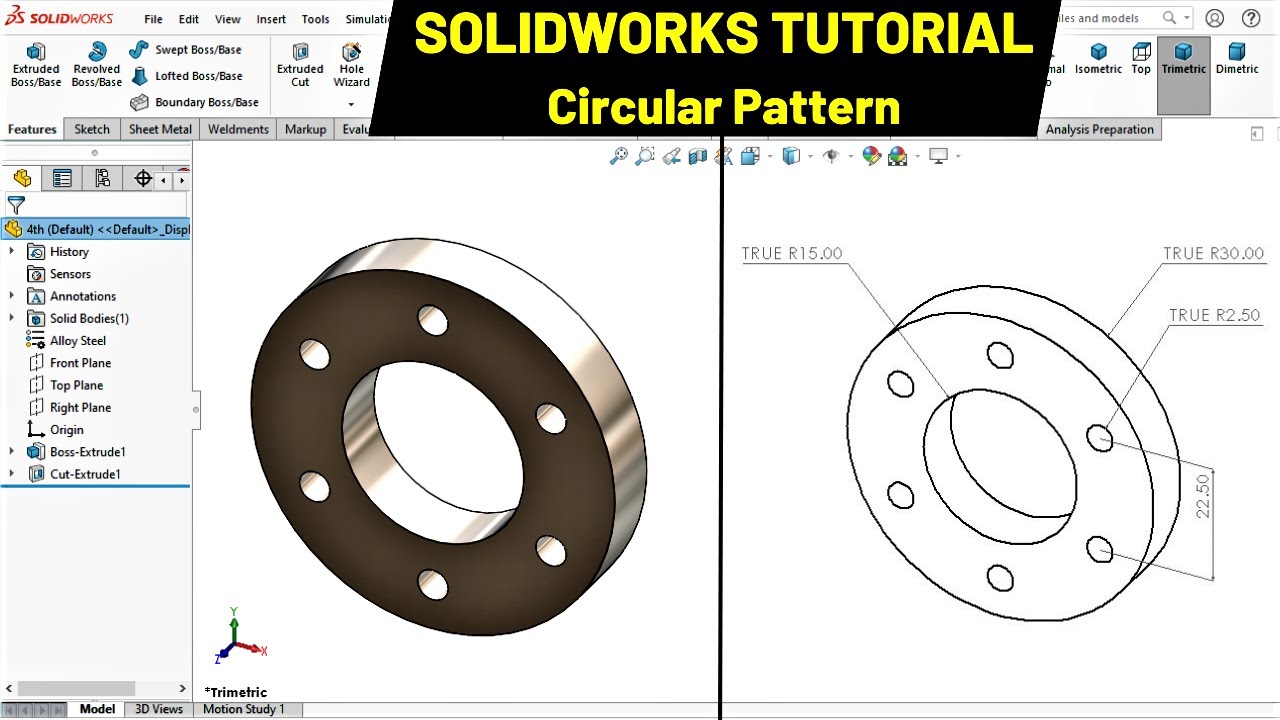 Circular Pattern in SolidWorks | CAD with Mohsin