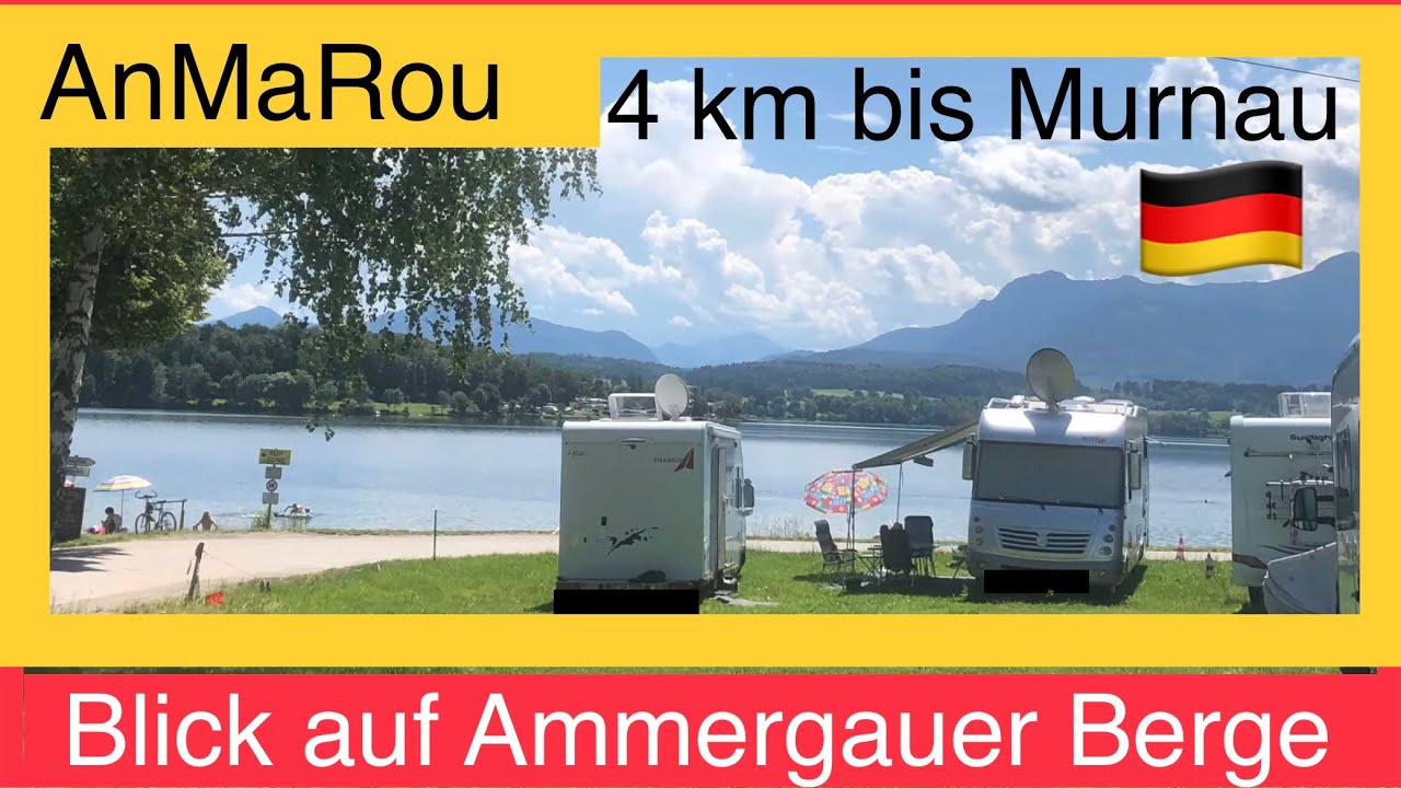 🇩🇪 Murnau Wohnmobilstellplatz Riegsee Bayern vor Campingplatz Brugger