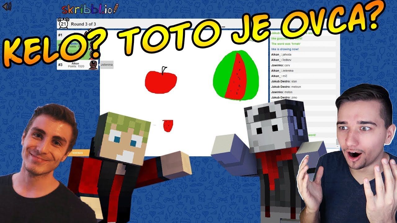 🍉 KEĎ SI KELO POMÝLI OVCU S OVOCÍM 🐏  | SCRIBBLE.IO w/ Alkan, Kelo, Jakub Destro