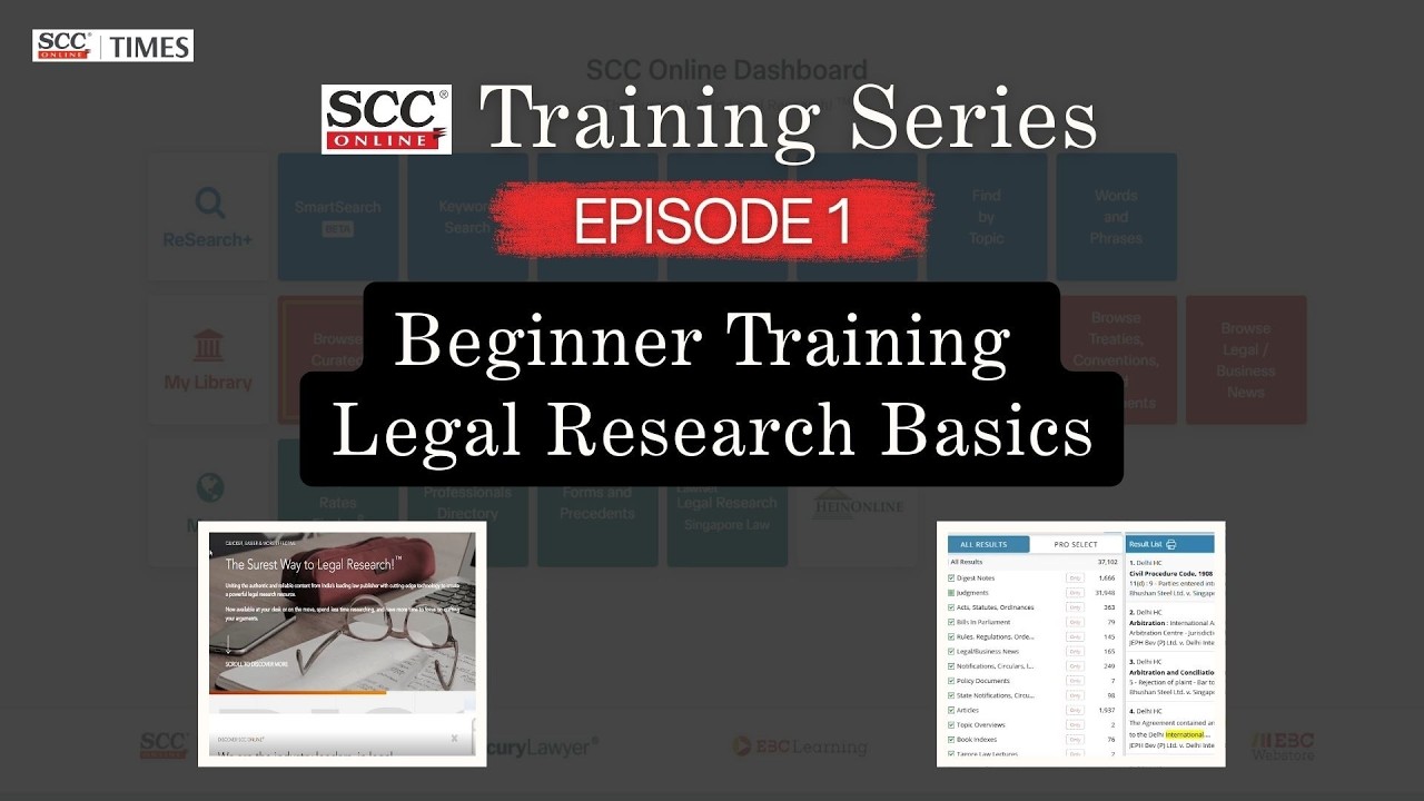 SCC Online Training Series | Episode 1: Master Legal Research with ReSearch+ (Blue Tiles)
