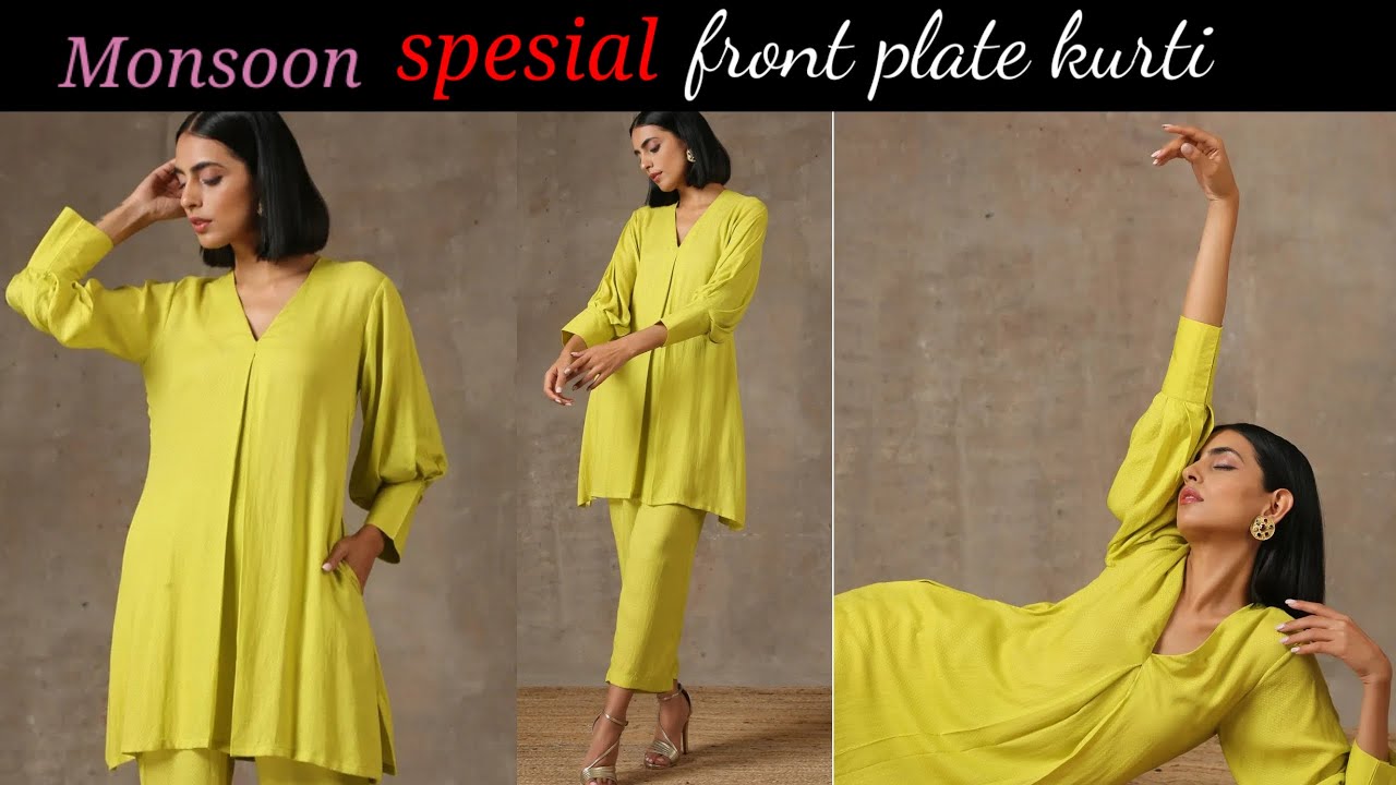 front pleated kurti cutting and stitching,new front pleated co-ord set design cutting and stitching
