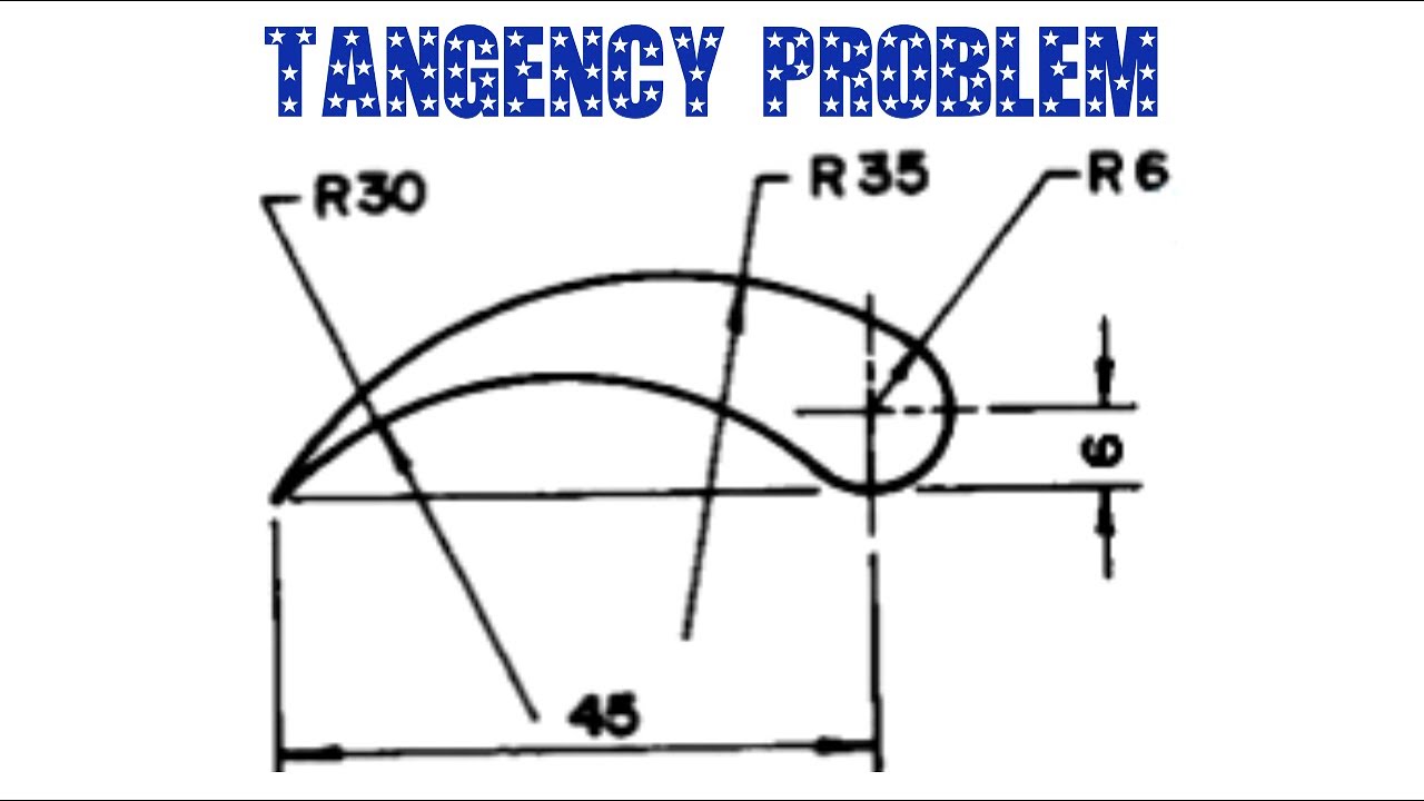 TANGENCY PROBLEM 4 || Tangency || Tangency problems|| Engineering drawing || Technical drawing