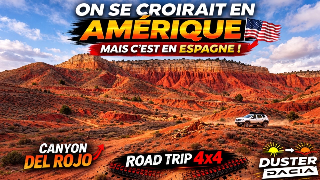 L'Espagne ou l'Amérique ? 😱🏜️ Canyon rouge incroyable en #duster #4x4