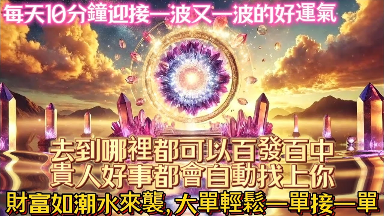 每天10分鐘迎接一波又一波的好運氣｜去到哪裡都可以百發百中｜貴人好事都會自動找上你｜財富如潮水來襲，大單輕鬆一單接一單｜吸引力法則調頻能量音樂
