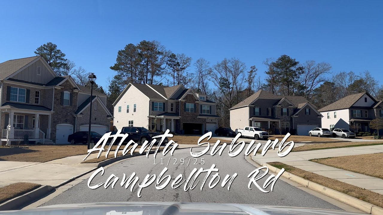 🌞🚗 🎥 4K Drive in an Atlanta Suburban Neighborhood Off Campbellton Rd | Beautiful Sunny Day Views 🌳✨