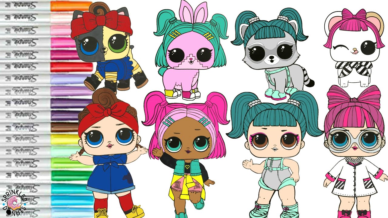 LOL Surprise Coloring Book Compilation STEM Club PHDBB Glamtronaut Can Do and VRQT LOL Pets