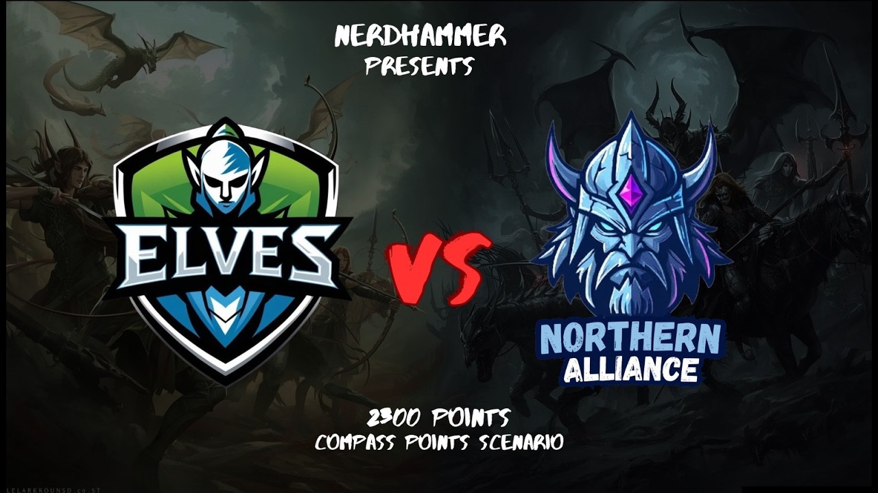 Kings of War Battle Report Elves vs. Northern Alliance 2300 points Compass Points Scenario!