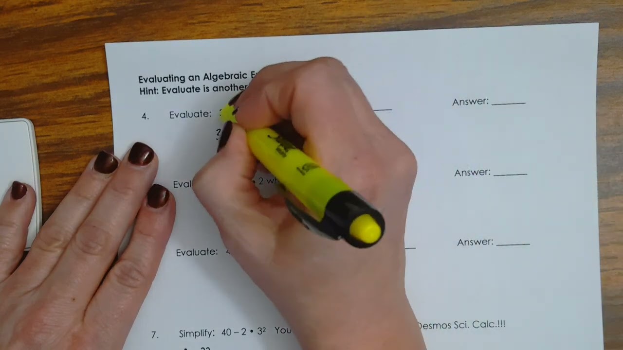 A1A Unit 1 Exponent and Order of Operations