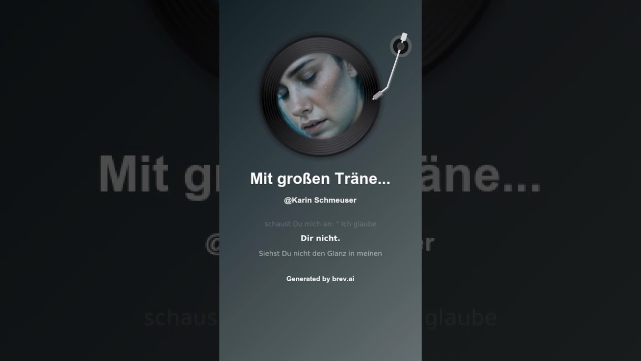Mit großen Tränen in Deinem Gesicht