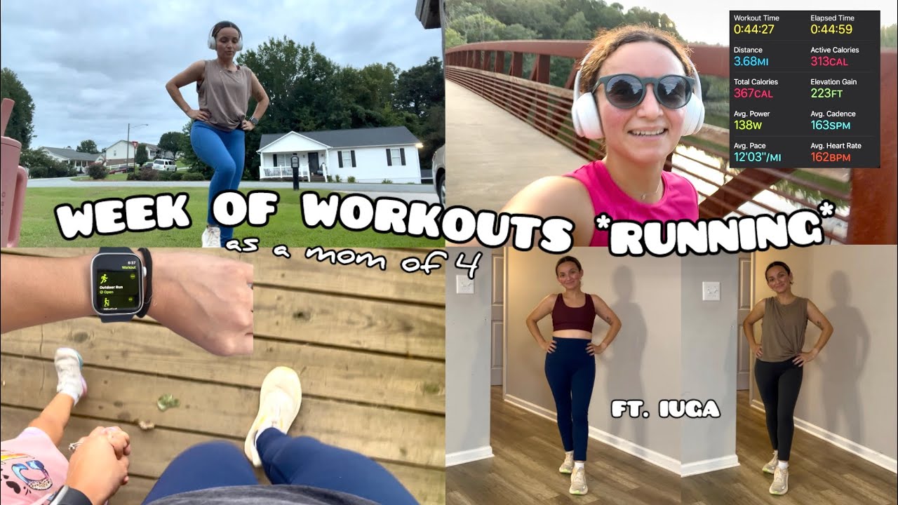 Realistic Week of Workouts *Running* as a Mom of 4 Vlog | NEW Iuga Leggings Try-On