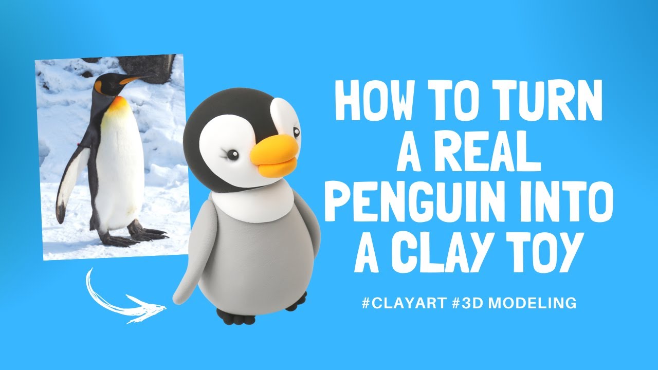Arctic Animals #5 : How to Make a Penguin in Air-Dry Clay | Cute & Simple ClayFingers Tutorial