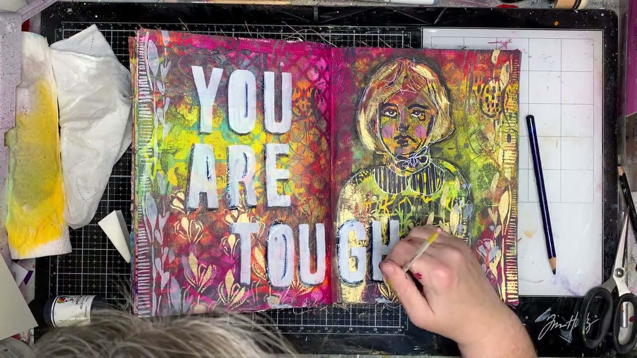 Using Face Stencils in your journal:  You are Tough