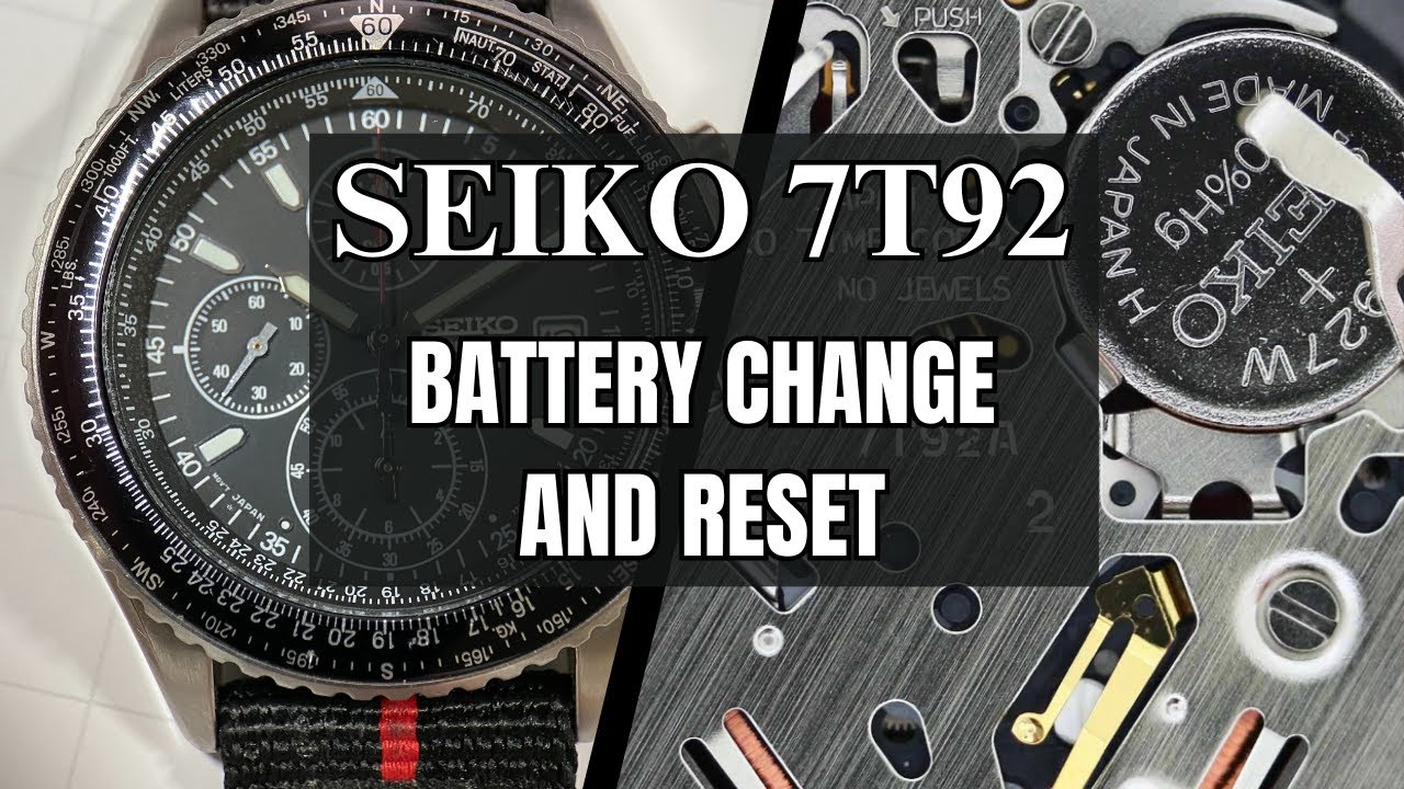 Замена батареи и сброс стрелок в часах Seiko 7T92.