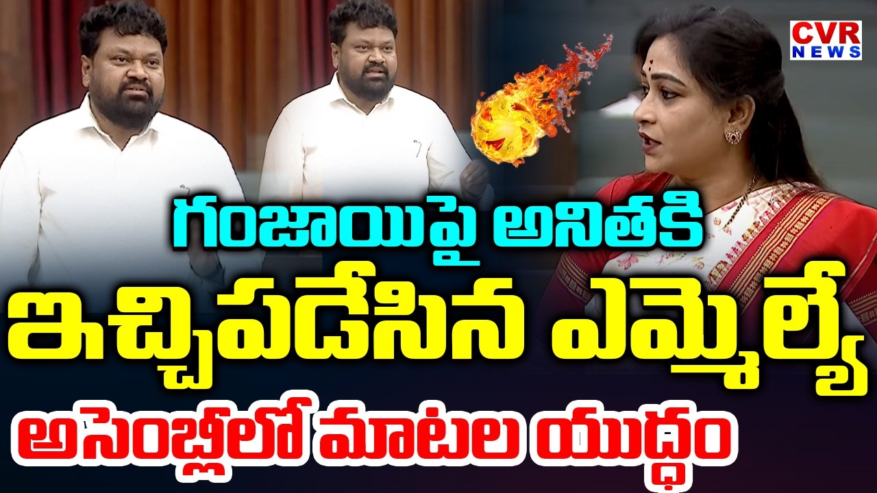 గంజాయిపై అనిత కి ఇచ్చిపడేసిన ఎమ్మెల్యే | Big Shock To Vangalapudi Anitha In Assembly | CVR News