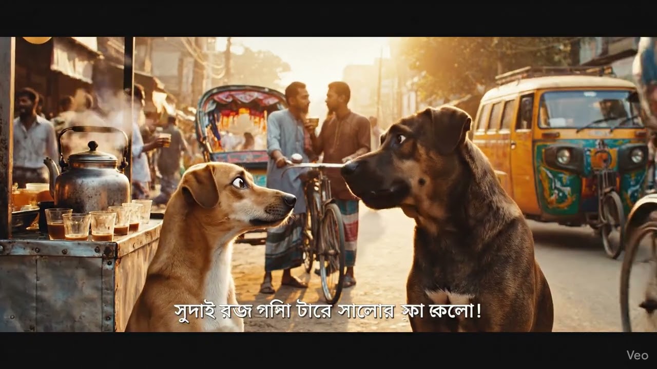 Funny Dogs Debate at Tea Stall