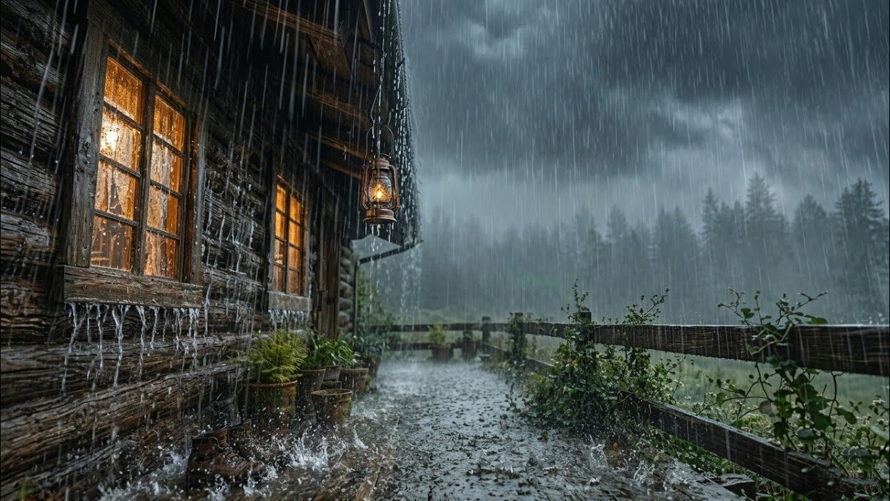 Need to Relax Tonight? Gentle Rain on a Wooden Cabin for Deep Sleep