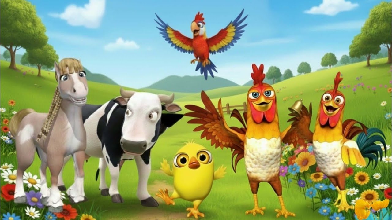 El pollito y el Tractor de la Granja - el Toro yTractor -Escapando del Toro y del Pollito