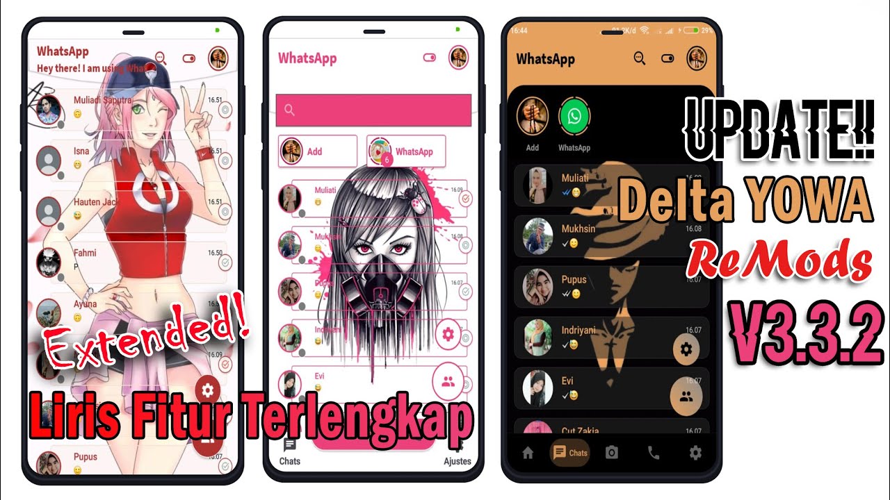 DELTA YOWhatsApp ReMod v3.3.2 Extended Final (YeDelta)
