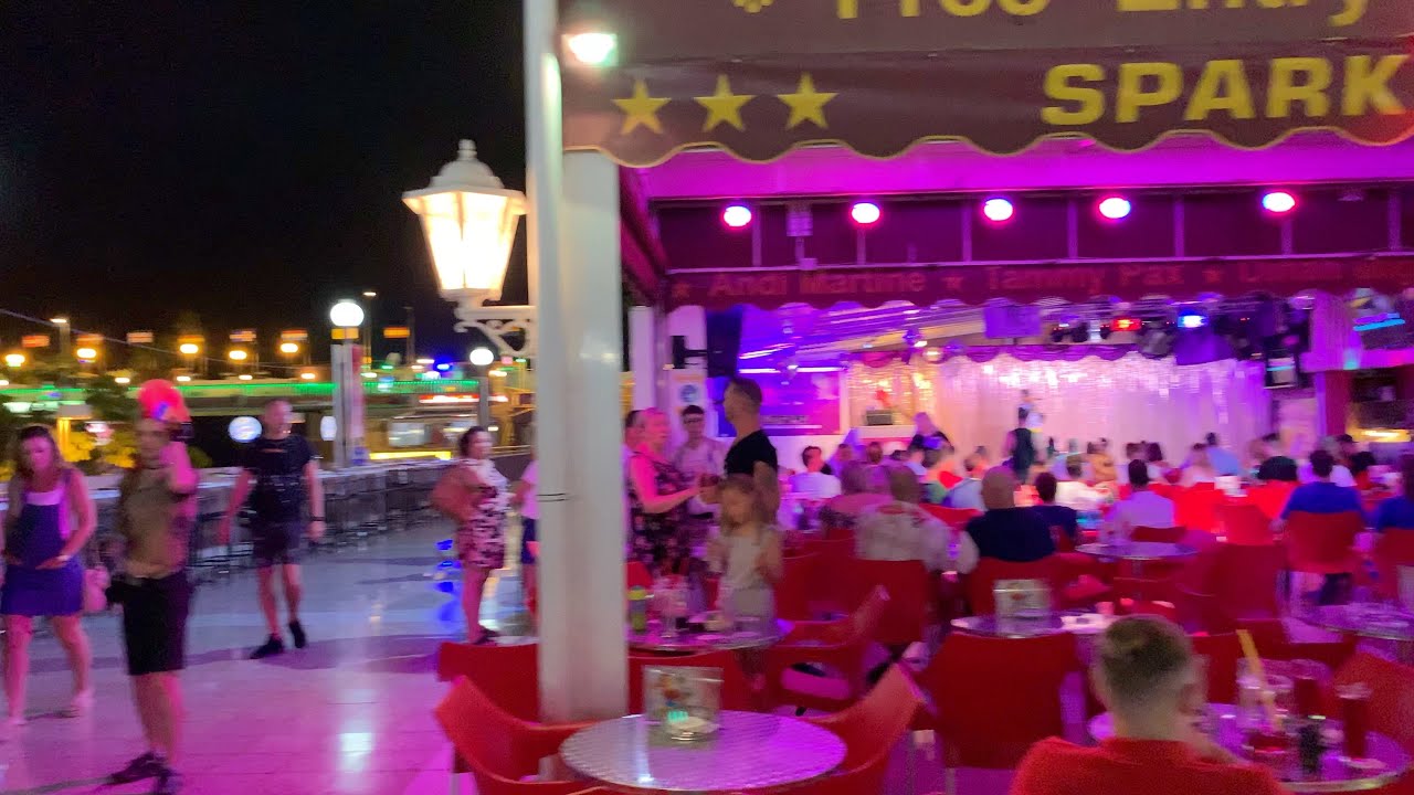 Gran Canaria Playa del Ingles Jumbo Shopping Center by Night Summer 2019 4K