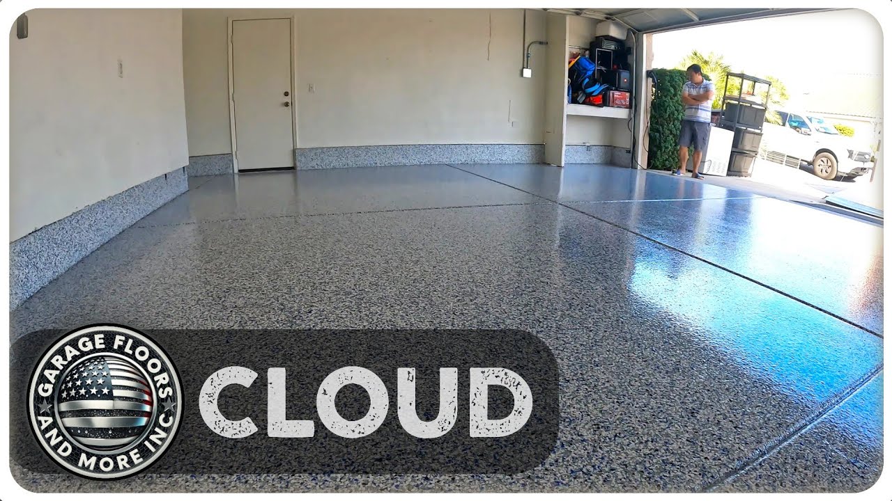 Cloud ✨️ Garage Floor Coating 🫗 The One-Day Chip System | Epoxy Basecoat | Polyaspartic Topcoat