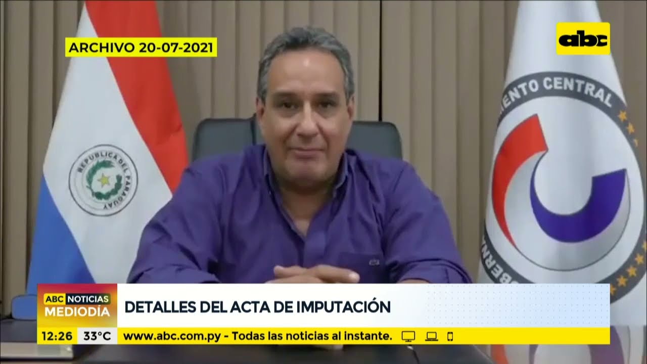 Detalles del acta de imputación a Hugo Javier