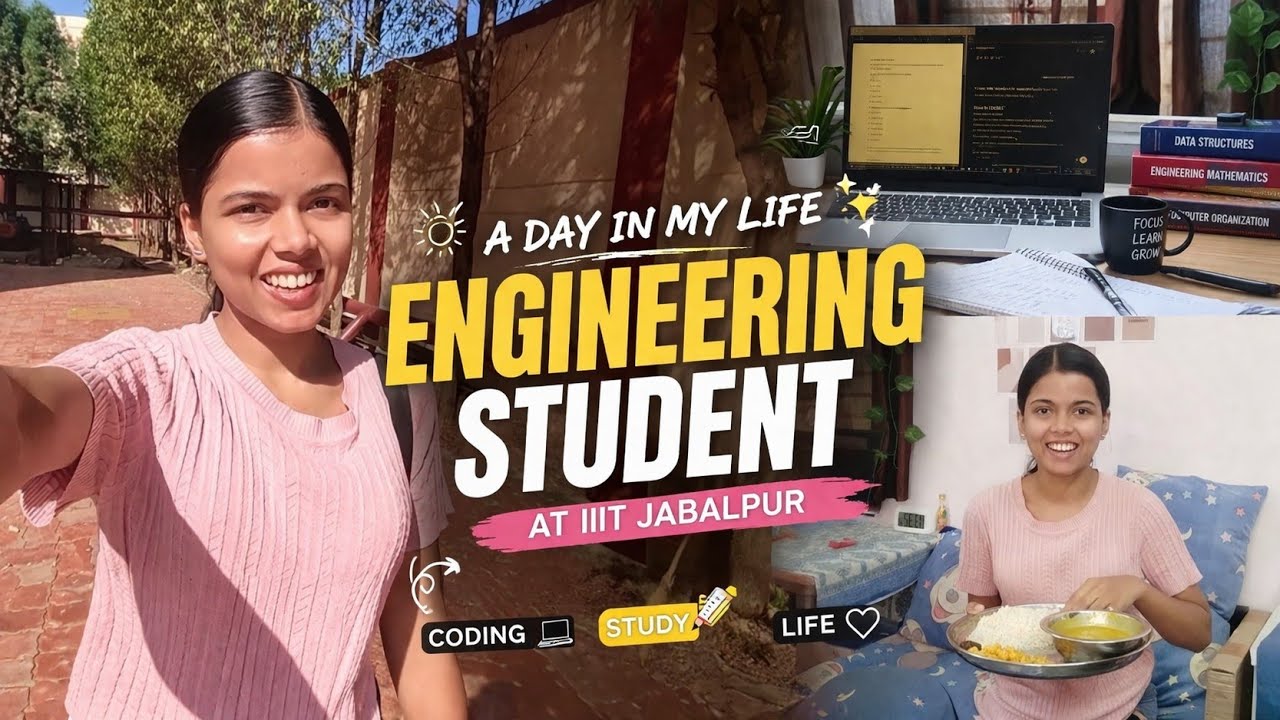 A day in my Life as Engineering student 🌷🫧 || At IIIT JABALPUR ✨ ||CSE #iiitjabalpur#engineeringlife