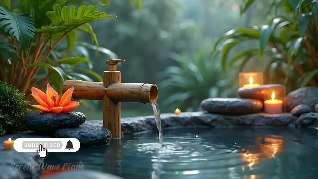 Zen Workspace Ambience 🎹 Calm Piano + Water Sounds | Focus, Study & Productivity