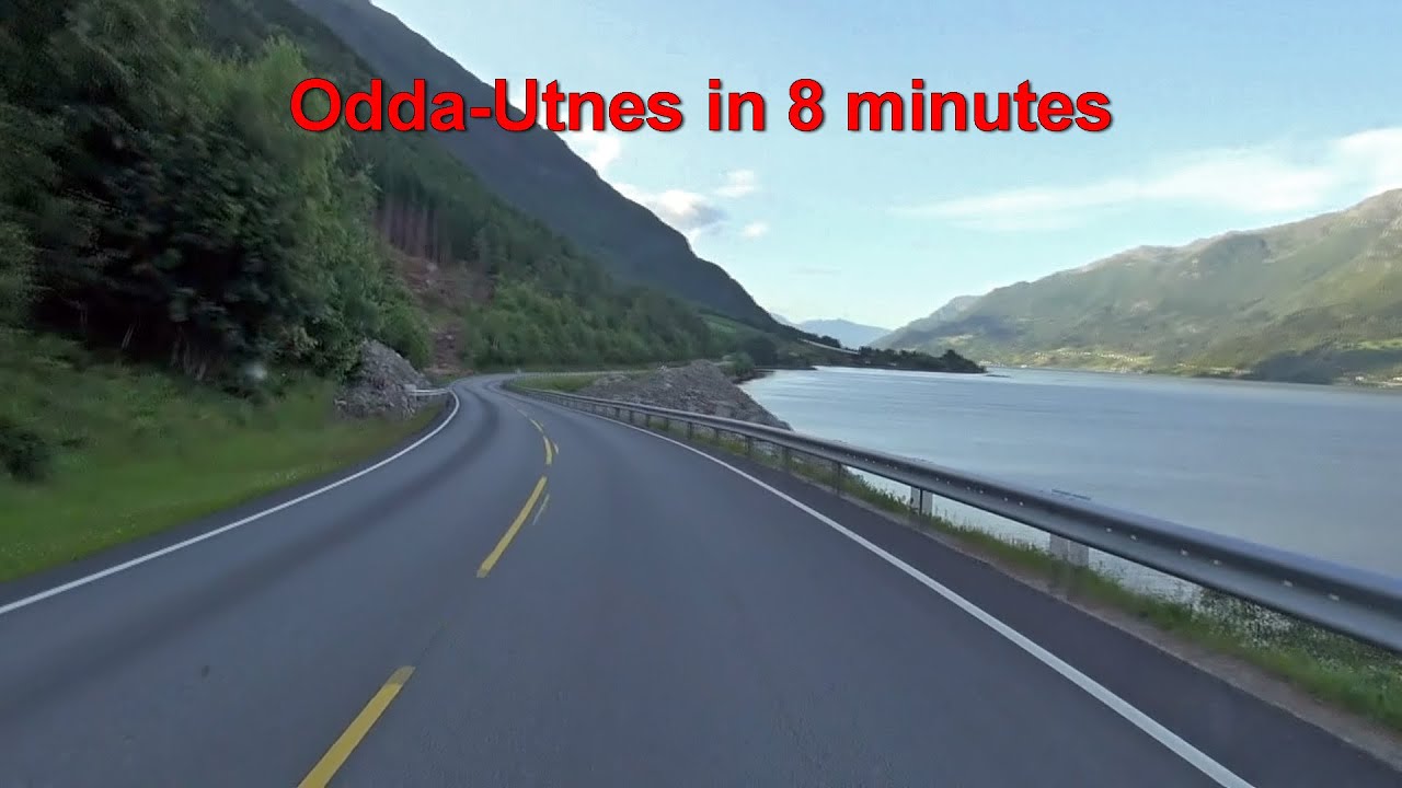 Norway, dashcam. Sandvin (Odda) to Utne in 8 minutes