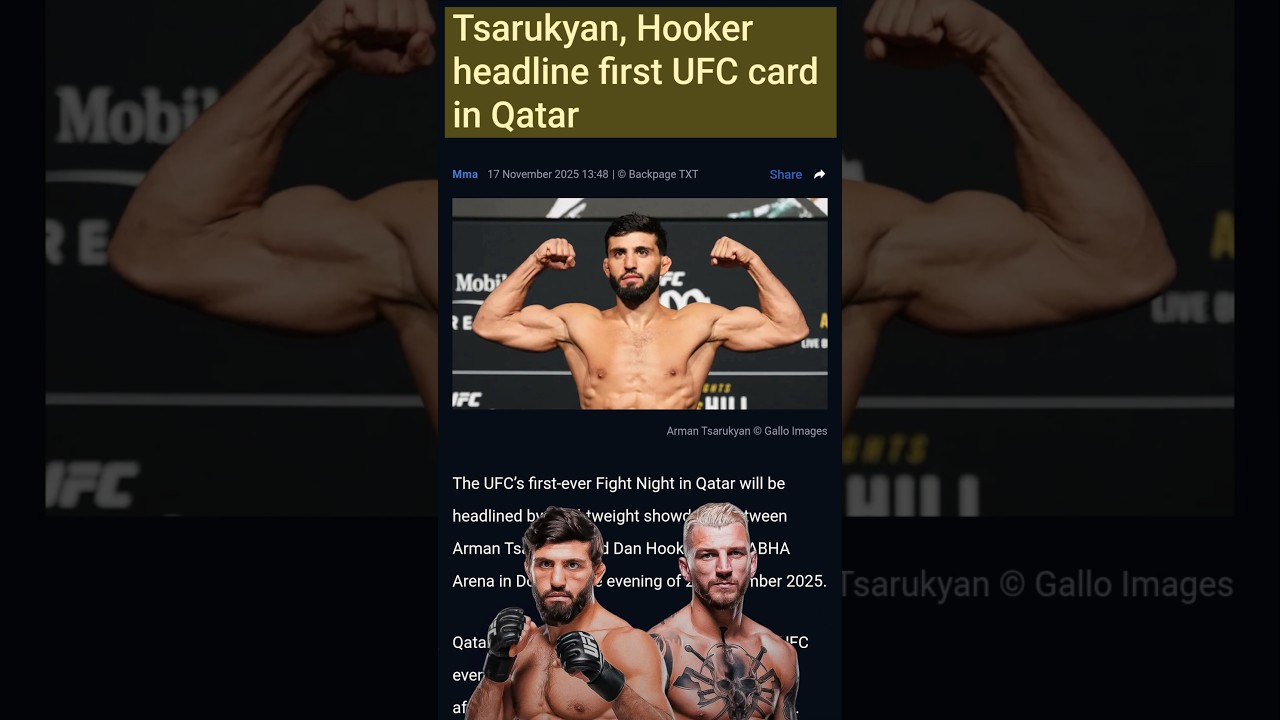UFC Qatar 2025 Fight Card Revealed! Tsarukyan vs Hooker Headlines Epic Night 
