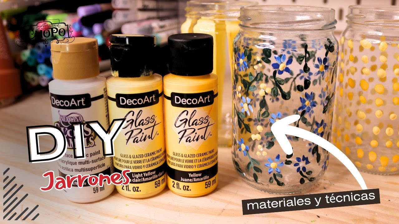Pintura para cristal en jarrones con Glass Paint DecoArt (paso a paso)