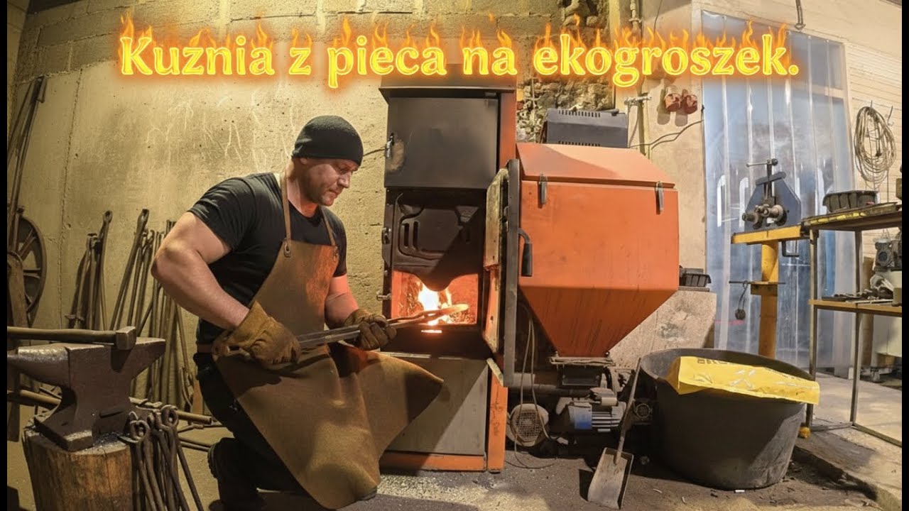 Jak wygiąć płaskownik w spiralę? Zagrzać go w piecu na ekogroszek 😁
