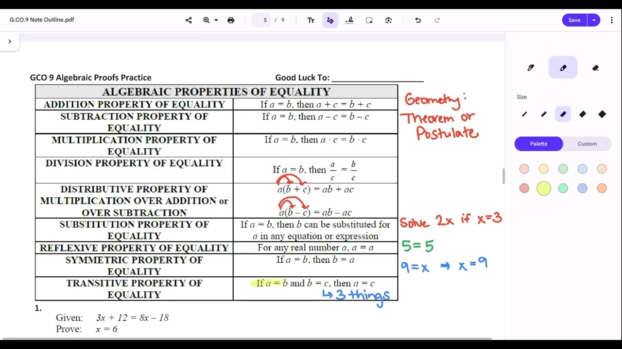 G.CO.9 - Algebraic Proofs
