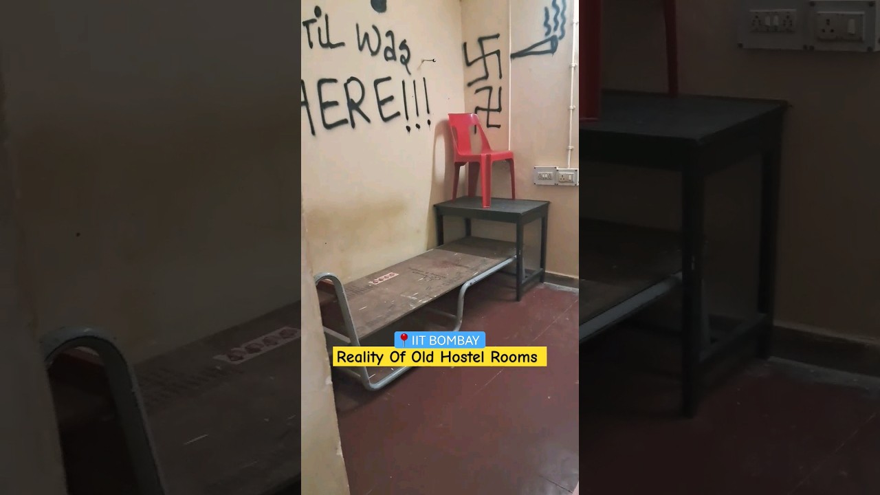 reality of iit bombay old hostel rooms 🤔 #iitbombay #iit #hostellife #iitcampustour #shorts