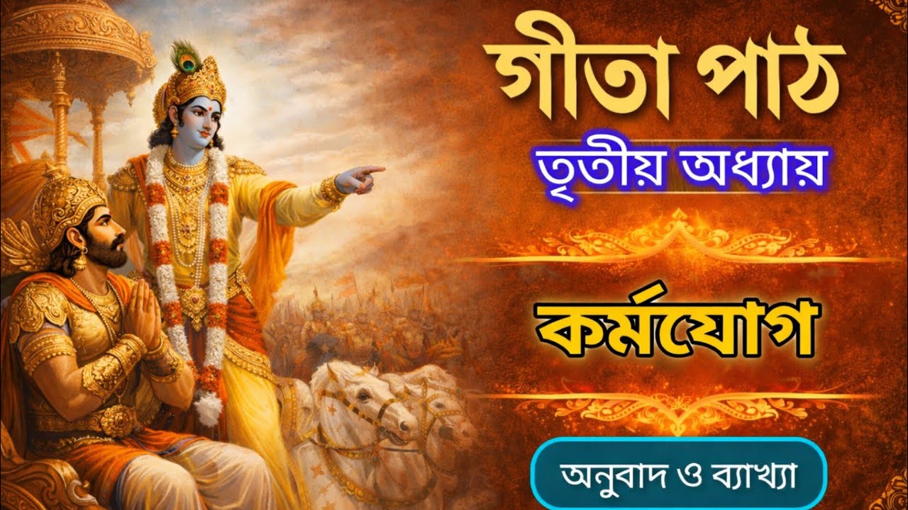 ভগবদ গীতা বাংলা পাঠ | তৃতীয় অধ্যায় সম্পূর্ণ ব্যাখ্যা | Shrimad Bhagavad Gita Chapter 3 in Bengali