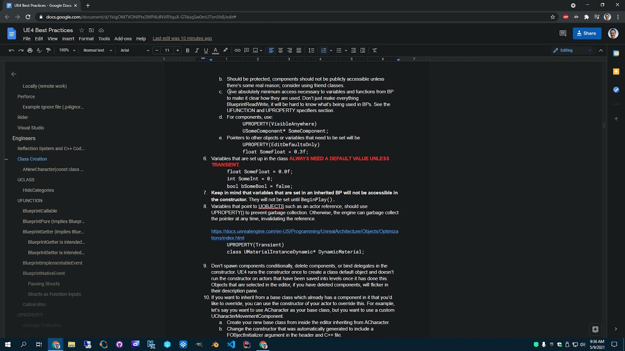Unreal Engine 4: Best Practices (2019-2021)