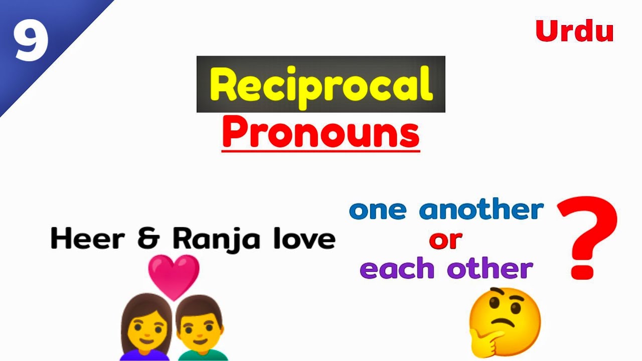 What is a reciprocal pronoun | Difference between each other and one another | reciprocal pronouns