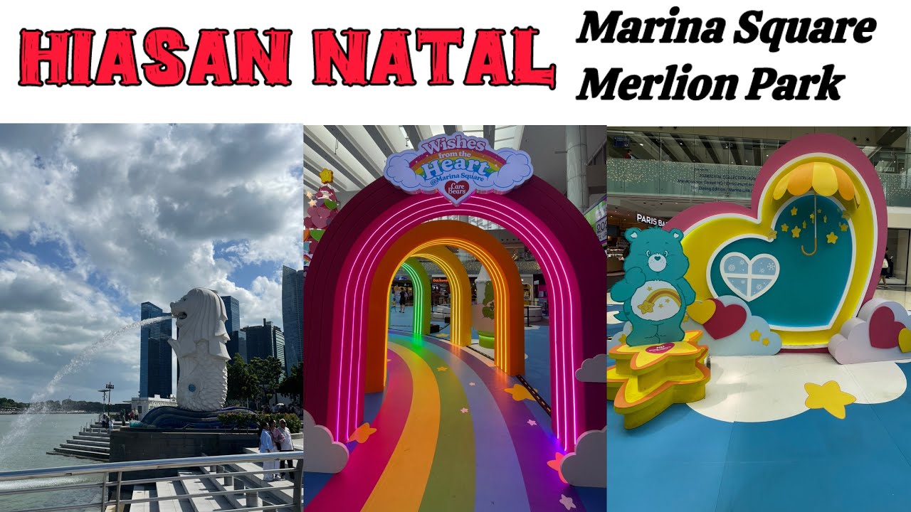 Christmas display at Marina Square mall and walk to Merlion Park 🇸🇬