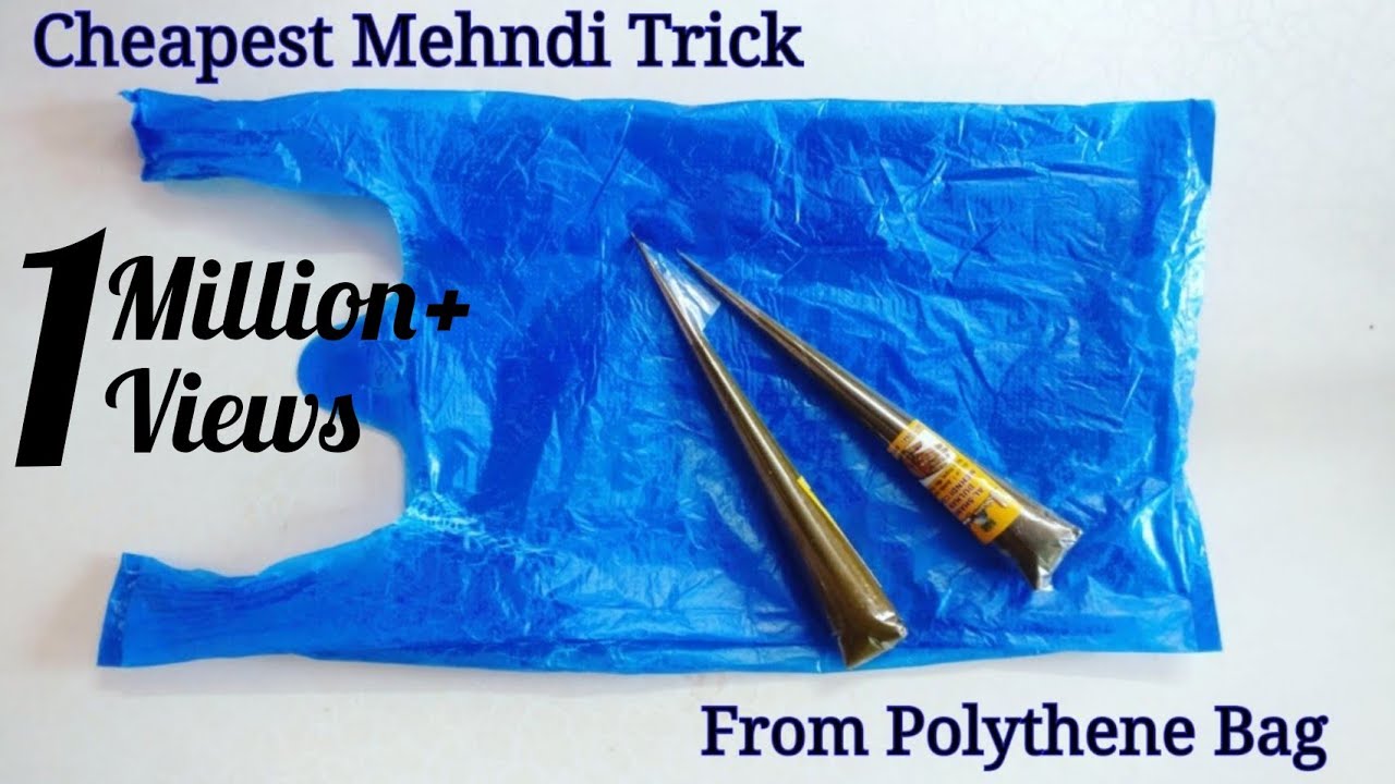 Most Cheapest Mehndi Trick By Using Polythene Bag | Mehndi Trick | Mehndi Trick for Beginners