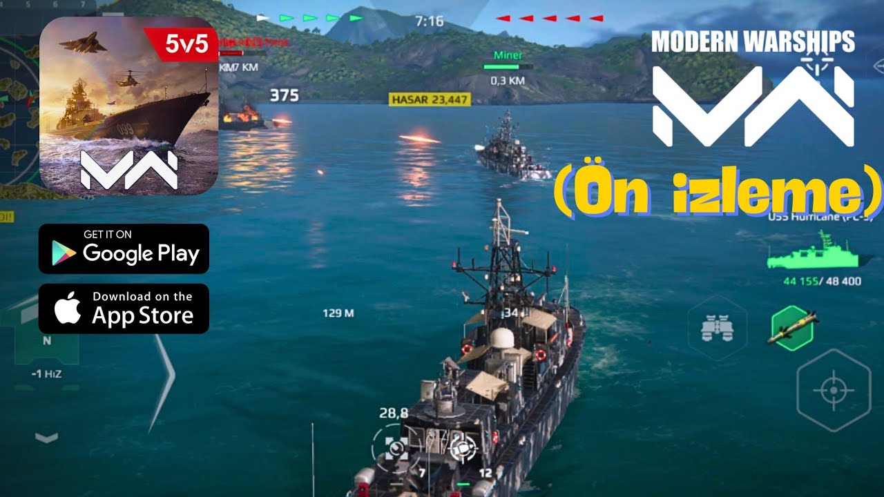Modern Warship: Naval Battles | Gameplay (Android , iOS) (Türkçe Oynanış/Ön izleme)